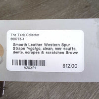Smooth Leather Western Spur Straps *vgc/gc, clean, mnr scuffs, dents, scrapes & scratches
