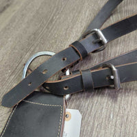 4" Wide Leather Pulling Western Breastcollar, 4x Thin Straps *xc/like new, mnr dust, scrapes, cracking, stiff, dry
