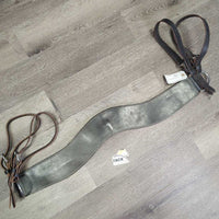4" Wide Leather Pulling Western Breastcollar, 4x Thin Straps *xc/like new, mnr dust, scrapes, cracking, stiff, dry
