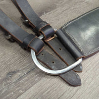 4" Wide Leather Pulling Western Breastcollar, 4x Thin Straps *xc/like new, mnr dust, scrapes, cracking, stiff, dry
