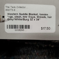 Western Saddle Blanket, tassles *vgc, clean, mnr frays, threads, hair