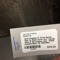 Pr Dress Boots, Zips, 2x black forms, box *vgc/gc, clean & dirt/residue, rubs, faded, scrapes
