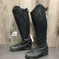 Pr Dress Boots, Zips, 2x black forms, box *vgc/gc, clean & dirt/residue, rubs, faded, scrapes
