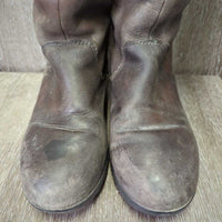 Tall Leather Country Boots *gc/fair, clean & dirty, rubs, scrapes, scratches, loose lining, loose heel & edge seal-R, cracking
