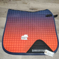 Satin Quilt Dressage Saddle Pad, mesh spine *gc, v. hairy, rubs, mnr stains, pills, threads, faded
