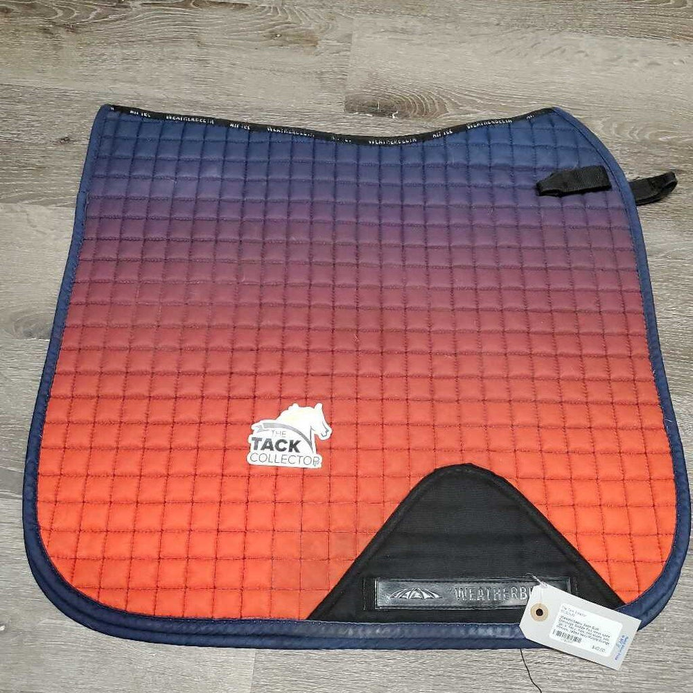 Satin Quilt Dressage Saddle Pad, mesh spine *gc, v. hairy, rubs, mnr stains, pills, threads, faded