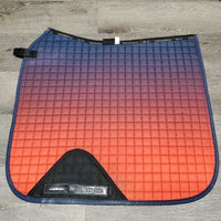 Satin Quilt Dressage Saddle Pad, mesh spine *gc, v. hairy, rubs, mnr stains, pills, threads, faded