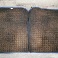 Satin Quilt Dressage Saddle Pad, mesh spine *gc, v. hairy, rubs, mnr stains, pills, threads, faded
