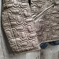 Quilt Jacket, Zipper & Snaps, zipper detach hood *vgc, clean, mnr undone threads, puckers, stains?
