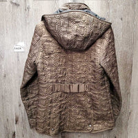 Quilt Jacket, Zipper & Snaps, zipper detach hood *vgc, clean, mnr undone threads, puckers, stains?

