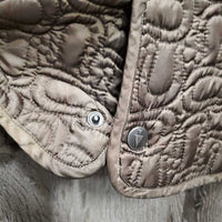 Quilt Jacket, Zipper & Snaps, zipper detach hood *vgc, clean, mnr undone threads, puckers, stains?
