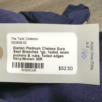 Euro Seat Breeches *gc, faded, seam puckers & rubs, faded edges

