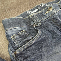 Denim Breeches *gc, seam puckers, curled inner waist, rubs, puckers
