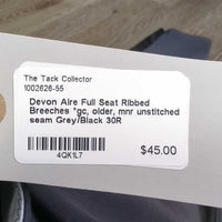 Full Seat Ribbed Breeches *gc, older, mnr unstitched seam

