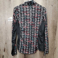 LS Sun Shirt, 1/2 Zip Up *gc, older, faded tag, seam rubs & puckers
