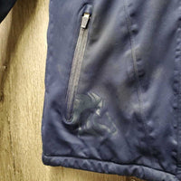 Winter Jacket, Zipper, velcro Hood *gc, older, rubs, snags, dirty pockets, clumpy collar, dirt?stain, pills
