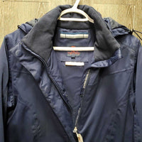 Winter Jacket, Zipper, velcro Hood *gc, older, rubs, snags, dirty pockets, clumpy collar, dirt?stain, pills
