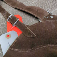 Full Suede Chaps *gc, stained, discolored, hair, dirty/stiff bottom, older
