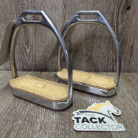 Hvy Stirrup Irons, grips *gc, scuffs, chips, stains, dirt, pitted
