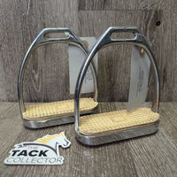 Hvy Stirrup Irons, grips *gc, scuffs, chips, stains, dirt, pitted
