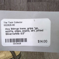 Hvy Stirrup Irons, grips *gc, scuffs, chips, stains, dirt, pitted
