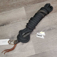 Nylon Horsemanship Line, Ring, Leather Tassle End *vgc/gc, clean & mnr dirt, snags, rubs, frays & rust
