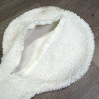 Fleece Banjo Pad Saddle Pad Cover *gc, clean, older, clumpy, stains, hole/unstitched, edges: dirt?stains
