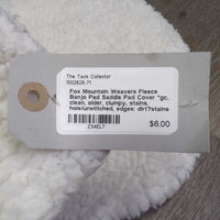 Fleece Banjo Pad Saddle Pad Cover *gc, clean, older, clumpy, stains, hole/unstitched, edges: dirt?stains
