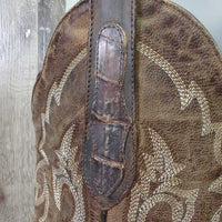 MENS Pointy Toe Alligator Western Boots *gc, clean, film, rubs, cracking piping, lifting & peeled edges, older, v.rubbed soles

