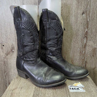 MENS Round Toe Western Boots *gc/fair, clean, v.peeled/shedding, mnr stains, scuffs & rubs
