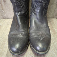 MENS Round Toe Western Boots *gc/fair, clean, v.peeled/shedding, mnr stains, scuffs & rubs
