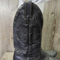 MENS Round Toe Western Boots *gc/fair, clean, v.peeled/shedding, mnr stains, scuffs & rubs
