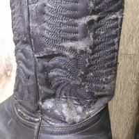 MENS Round Toe Western Boots *gc/fair, clean, v.peeled/shedding, mnr stains, scuffs & rubs
