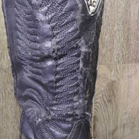 MENS Round Toe Western Boots *gc/fair, clean, v.peeled/shedding, mnr stains, scuffs & rubs

