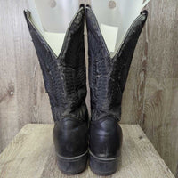 MENS Round Toe Western Boots *gc/fair, clean, v.peeled/shedding, mnr stains, scuffs & rubs
