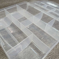 9 Compartment Plastic Organizing Box - Case *xc, clean, mnr scrapes, scratches & stains
