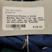 Lt Winter Blanket, Med liner, 0 tail *vgc, clean, mnr wpf, older, mnr rubs, hair, faded, dirt
