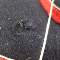 Wool Cooler, 2 legs, decotail *gc, clean, older, hairy, hay, pilly, mnr clump
