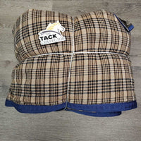 Hvy Fleece Lined Stable Sheet, 0 legs/tail *gc, clean, older, repairs, holes, mnr dirt, unstitched, hair, frayed binding