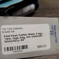 Cotton Sheet, 2 legs *new, tags, bag, mnr stains/dirt
