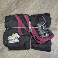 Nylon Stable Sheet - Blanket, 2 legs, 1 Front Strap only *gc/fair, clean, cracked reinforcements, older

