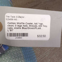 Cotton Waffle Cooler, tail *vgc, clean, 0 legs hole, threads, mnr hay, rubs, stains
