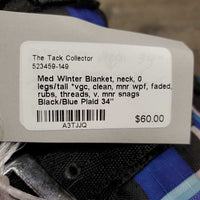 Med Winter Blanket, neck, 0 legs/tail *vgc, clean, mnr wpf, faded, rubs, threads, v. mnr snags
