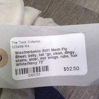 Stiff Mesh Fly Sheet, belly, tail *gc, clean, dingy, stains, older, mnr snags, rubs, hair

