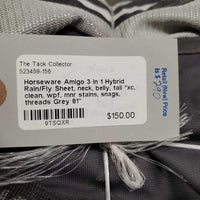3 in 1 Hybrid Rain/Fly Sheet, neck, belly, tail *xc, clean, wpf, mnr stains, snags, threads