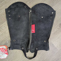 Leather Half Chaps, Back Zips, Fancy Charm Chains, Conchos, Velvet Bag: replacement straps, allen wrench, Brochure *like new, mnr dents & rubs
