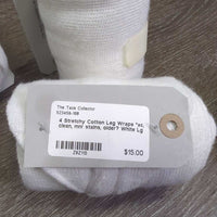 4 Stretchy Cotton Leg Wraps *xc, clean, mnr stains, older?
