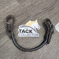 Rolled Leather Pommel Strap, 2x Buckles *gc, dented, scrapes, dry, stiff, dirty
