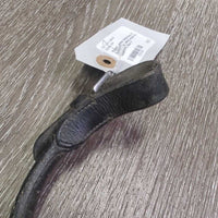 Rolled Leather Pommel Strap, 2x Buckles *gc, dented, scrapes, dry, stiff, dirty
