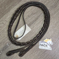 Soft Fine Braided Leather Reins *vgc, clean, stains
